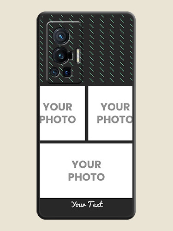 Custom Cross Dotted Pattern with 2 Image Holder  on Personalised Space Black Soft Matte Cases - Vivo X70 Pro 5G - alternate view