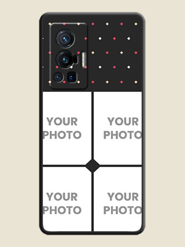 Custom Multicolor Dotted Pattern with 4 Image Holder on Space Black Custom Soft Matte Phone Cases - Vivo X70 Pro 5G - alternate view