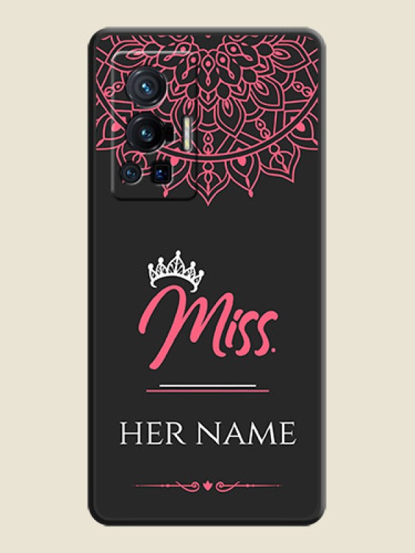 Custom Mrs Name with Floral Design on Space Black Personalized Soft Matte Phone Covers - Vivo X70 Pro 5G - alternate view