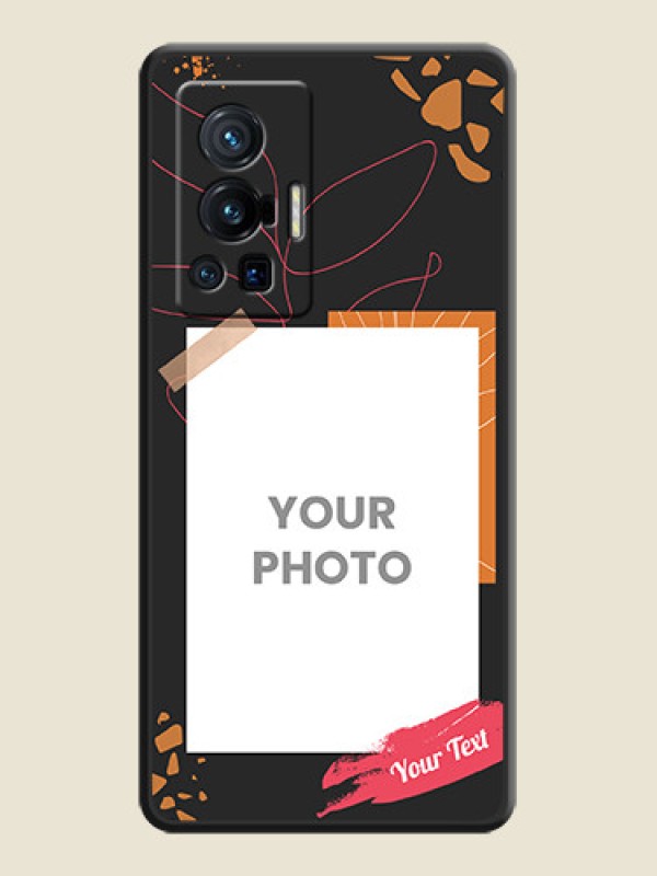 Custom Orange Photo Frame on Space Black Custom Soft Matte Phone Back Cover - Vivo X70 Pro 5G - alternate view