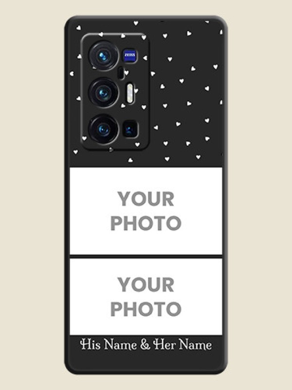 Custom Miniature Love Symbols with Name on Space Black Custom Soft Matte Back Cover - Vivo X70 Pro Plus 5G - alternate view