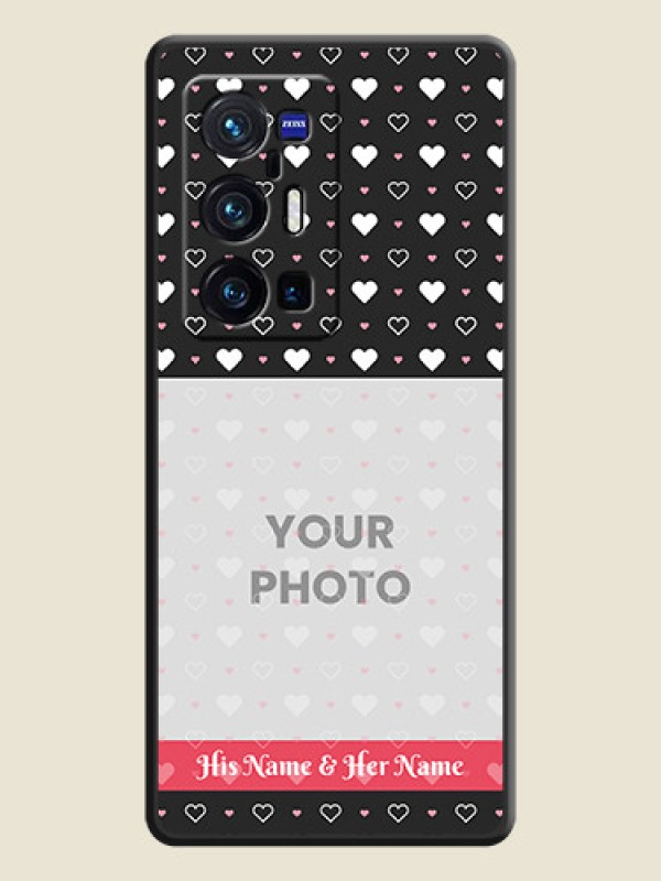 Custom White Color Love Symbols with Text Design on Photo on Space Black Soft Matte Phone Cover - Vivo X70 Pro Plus 5G - alternate view