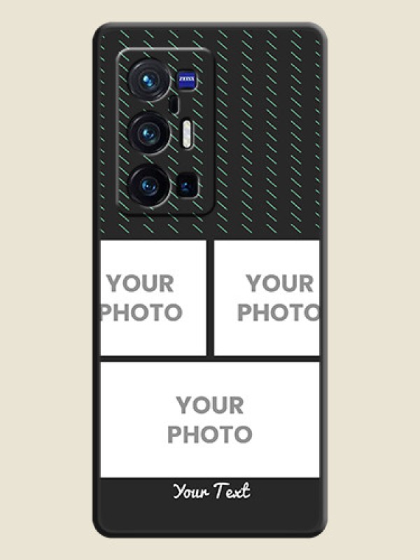 Custom Cross Dotted Pattern with 2 Image Holder  on Personalised Space Black Soft Matte Cases - Vivo X70 Pro Plus 5G - alternate view