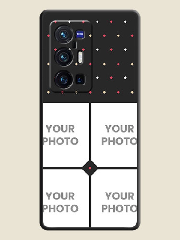 Custom Multicolor Dotted Pattern with 4 Image Holder on Space Black Custom Soft Matte Phone Cases - Vivo X70 Pro Plus 5G - alternate view