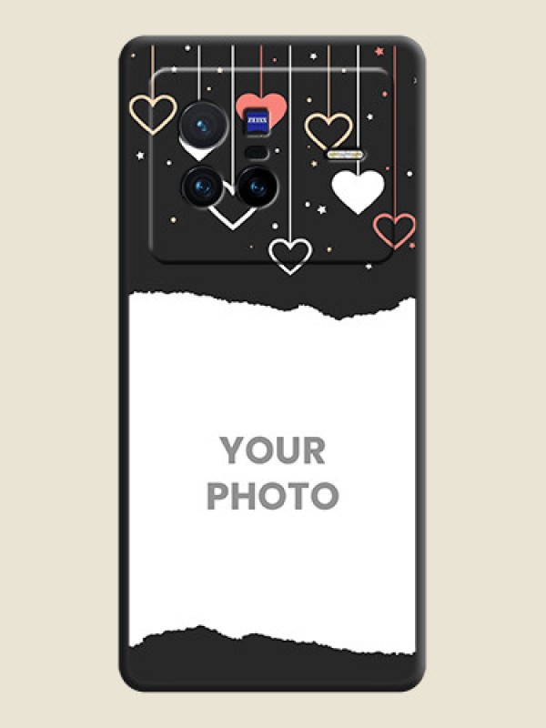 Custom Love Hangings with Splash Wave Picture on Space Black Custom Soft Matte Phone Back Cover - Vivo X80 5G - alternate view