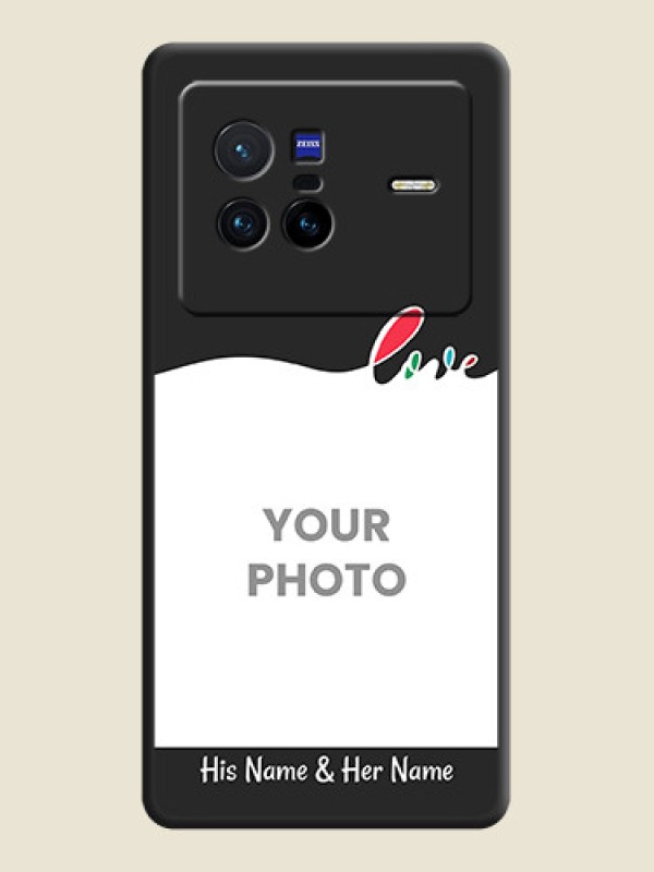 Custom Fall in Love Pattern with Picture on Photo on Space Black Soft Matte Mobile Case - Vivo X80 5G - alternate view