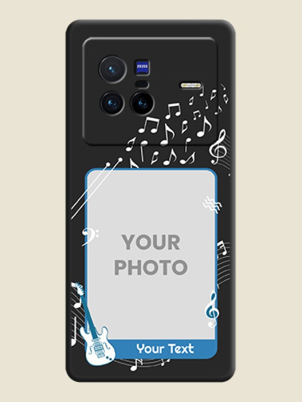 Custom Musical Theme Design with Text on Photo on Space Black Soft Matte Mobile Case - Vivo X80 5G - alternate view