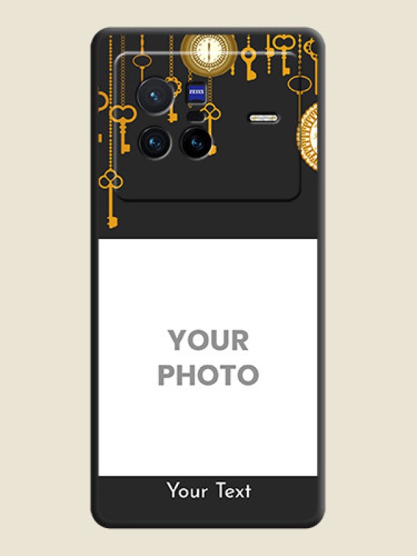Custom Decorative Design with Text on Space Black Custom Soft Matte Back Cover - Vivo X80 5G - alternate view