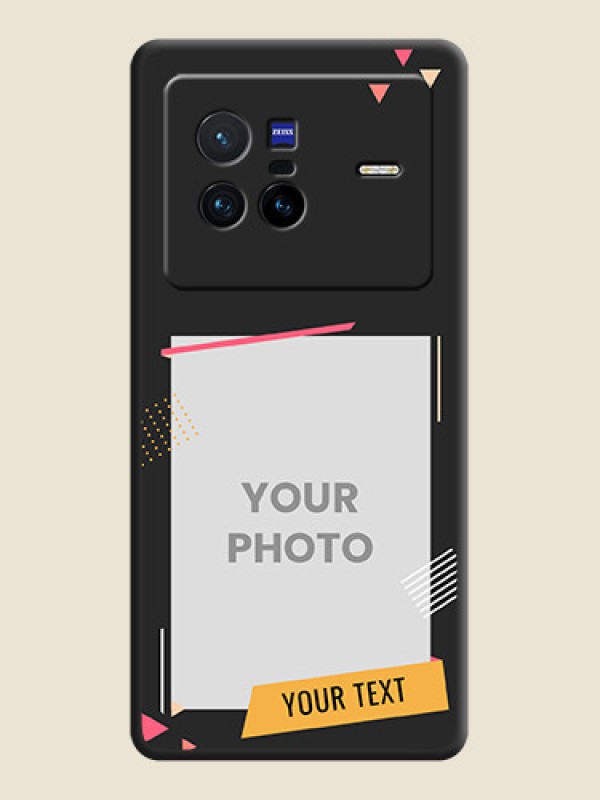 Custom Photo Frame with Triangle Small Dots on Photo on Space Black Soft Matte Back Cover - Vivo X80 5G - alternate view