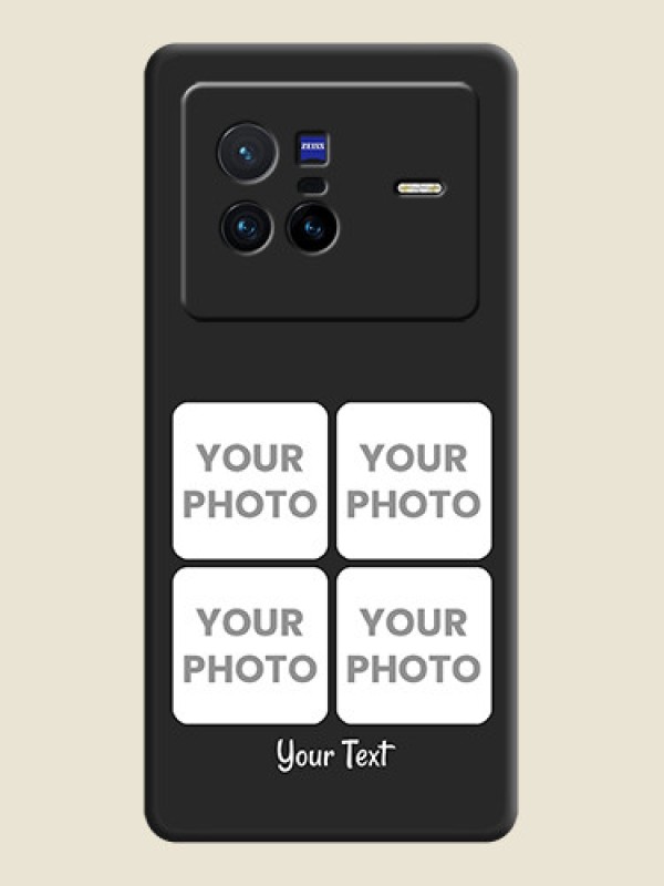 Custom Floral Art with 6 Image Holder on Photo on Space Black Soft Matte Mobile Case - Vivo X80 5G - alternate view
