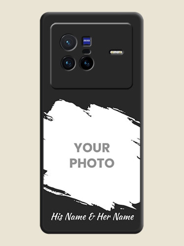 Custom Grunge Brush Strokes on Photo on Space Black Soft Matte Back Cover - Vivo X80 5G - alternate view