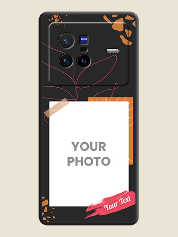 Custom Orange Photo Frame on Space Black Custom Soft Matte Phone Back Cover - Vivo X80 5G - alternate view