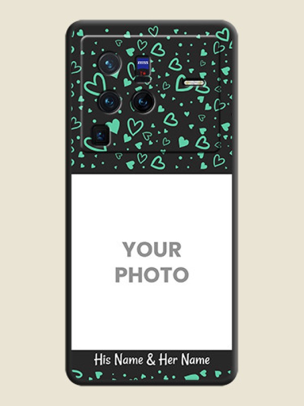 Custom Sea Green Indefinite Love Pattern on Photo on Space Black Soft Matte Mobile Cover - Vivo X80 Pro 5G - alternate view