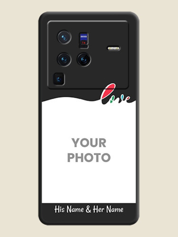 Custom Fall in Love Pattern with Picture on Photo on Space Black Soft Matte Mobile Case - Vivo X80 Pro 5G - alternate view