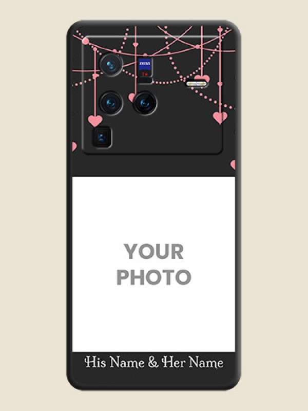 Custom Pink Love Hangings with Text on Space Black Custom Soft Matte Back Cover - Vivo X80 Pro 5G - alternate view