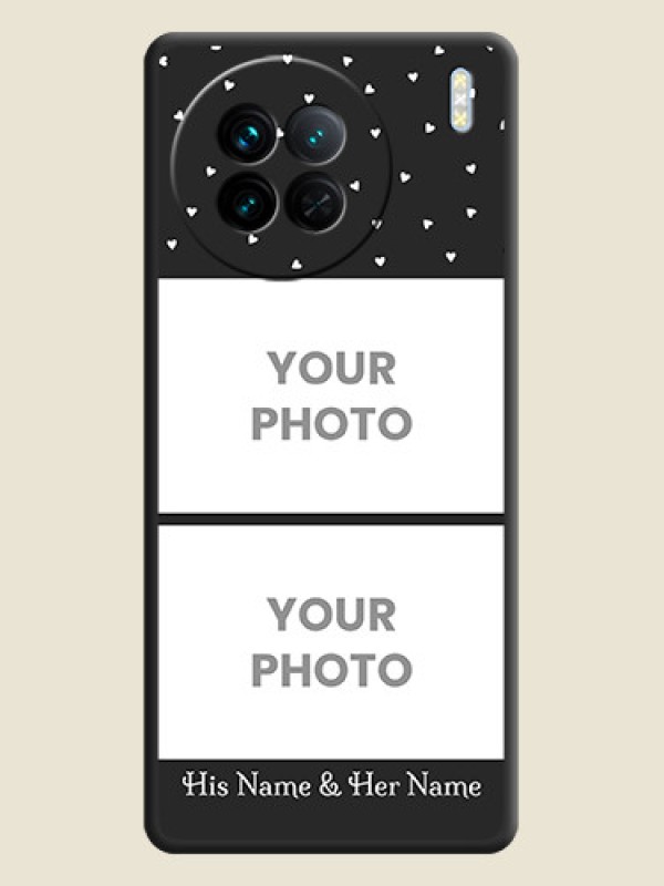 Custom Miniature Love Symbols with Name on Space Black Custom Soft Matte Back Cover - Vivo X90 5G - alternate view