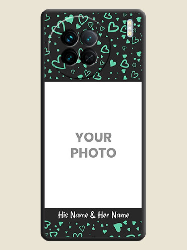 Custom Sea Green Indefinite Love Pattern on Photo on Space Black Soft Matte Mobile Cover - Vivo X90 5G - alternate view
