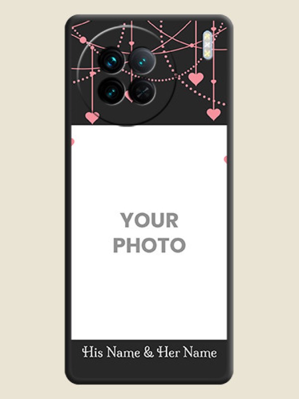 Custom Pink Love Hangings with Text on Space Black Custom Soft Matte Back Cover - Vivo X90 5G - alternate view