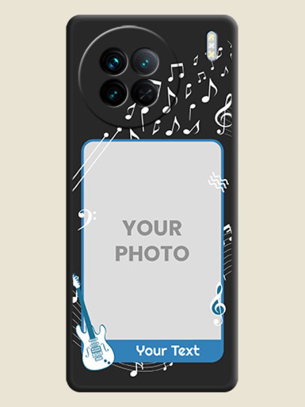 Custom Musical Theme Design with Text on Photo on Space Black Soft Matte Mobile Case - Vivo X90 5G - alternate view