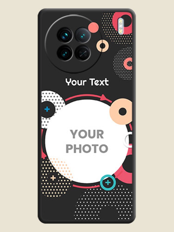 Custom Multicoloured Round Image on Personalised Space Black Soft Matte Cases - Vivo X90 5G - alternate view