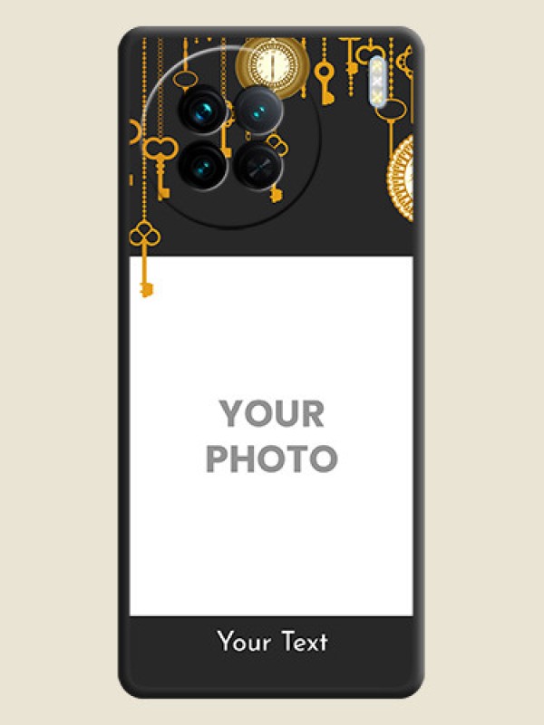 Custom Decorative Design with Text on Space Black Custom Soft Matte Back Cover - Vivo X90 5G - alternate view
