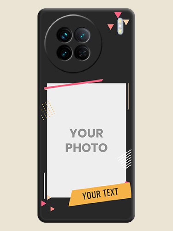 Custom Photo Frame with Triangle Small Dots on Photo on Space Black Soft Matte Back Cover - Vivo X90 5G - alternate view