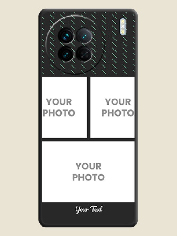 Custom Cross Dotted Pattern with 2 Image Holder  on Personalised Space Black Soft Matte Cases - Vivo X90 5G - alternate view