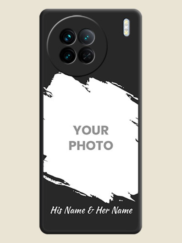 Custom Grunge Brush Strokes on Photo on Space Black Soft Matte Back Cover - Vivo X90 5G - alternate view