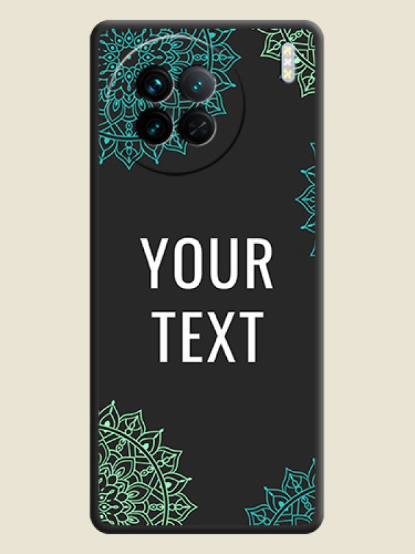 Custom Your Name with Floral Design on Space Black Custom Soft Matte Back Cover - Vivo X90 5G - alternate view
