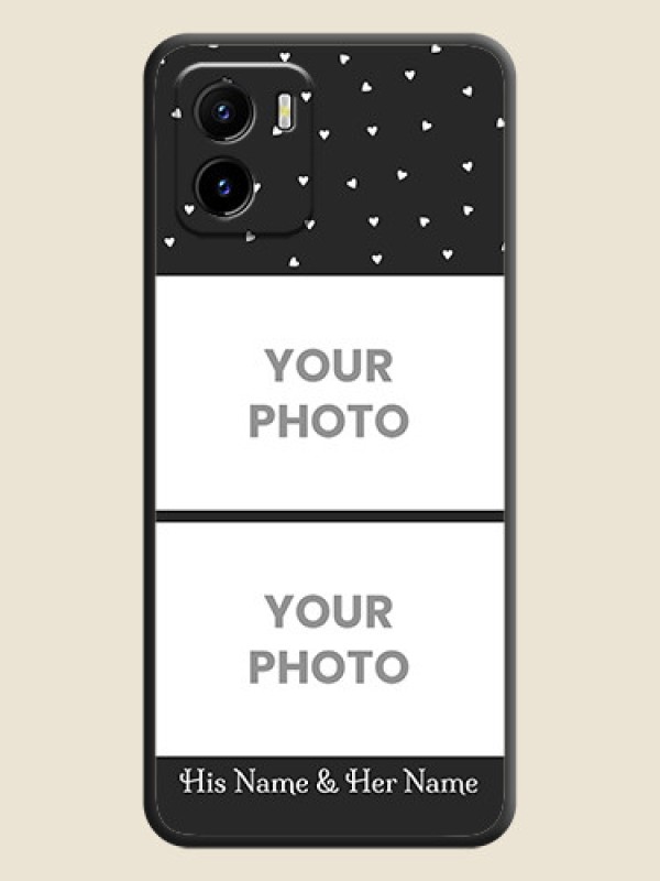 Custom Miniature Love Symbols with Name on Space Black Custom Soft Matte Back Cover - Vivo Y01 - alternate view