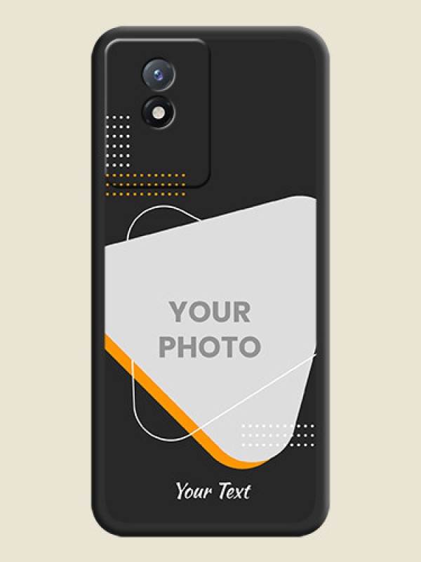 Custom Yellow Triangle on Photo on Space Black Soft Matte Phone Cover - Vivo Y02 - alternate view