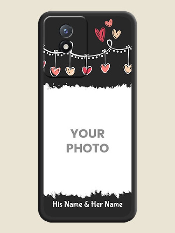 Custom Pink Love Hangings with Name on Space Black Custom Soft Matte Phone Cases - Vivo Y02t - alternate view