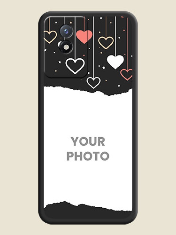 Custom Love Hangings with Splash Wave Picture on Space Black Custom Soft Matte Phone Back Cover - Vivo Y02t - alternate view