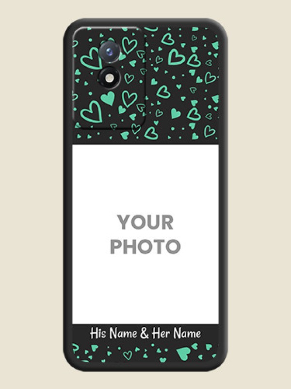Custom Sea Green Indefinite Love Pattern on Photo on Space Black Soft Matte Mobile Cover - Vivo Y02t - alternate view