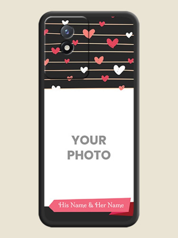 Custom Love Pattern with Name on Pink Ribbon  on Photo on Space Black Soft Matte Back Cover - Vivo Y02t - alternate view