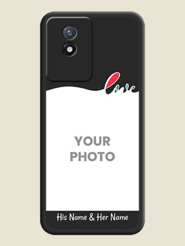 Custom Fall in Love Pattern with Picture on Photo on Space Black Soft Matte Mobile Case - Vivo Y02t - alternate view