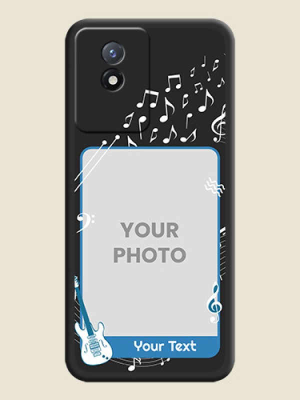 Custom Musical Theme Design with Text on Photo on Space Black Soft Matte Mobile Case - Vivo Y02t - alternate view