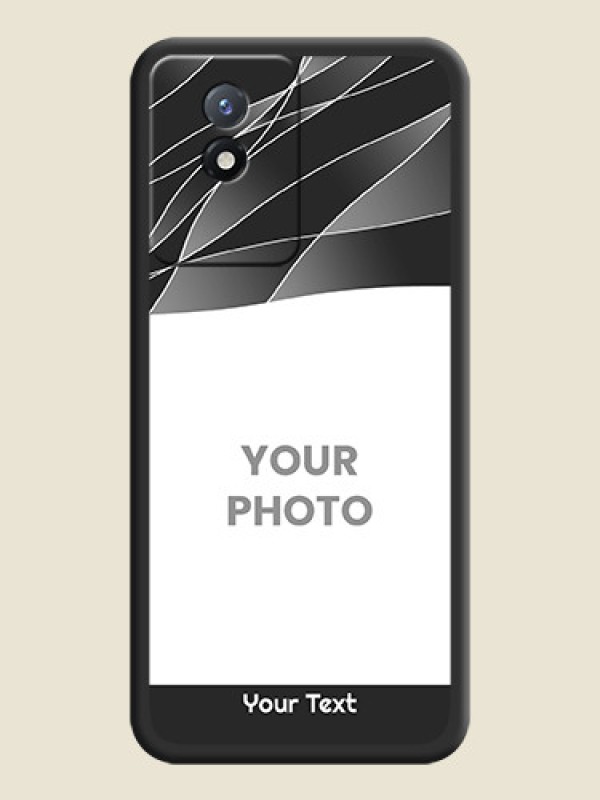 Custom Mixed Wave Lines on Photo on Space Black Soft Matte Mobile Cover - Vivo Y02t - alternate view