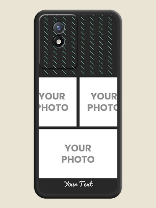 Custom Cross Dotted Pattern with 2 Image Holder  on Personalised Space Black Soft Matte Cases - Vivo Y02t - alternate view