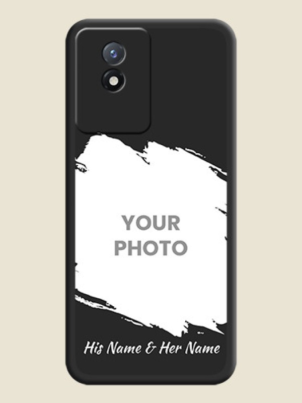 Custom Grunge Brush Strokes on Photo on Space Black Soft Matte Back Cover - Vivo Y02t - alternate view
