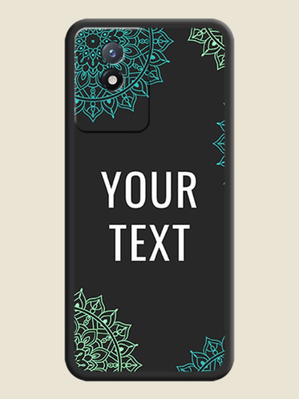 Custom Your Name with Floral Design on Space Black Custom Soft Matte Back Cover - Vivo Y02t - alternate view