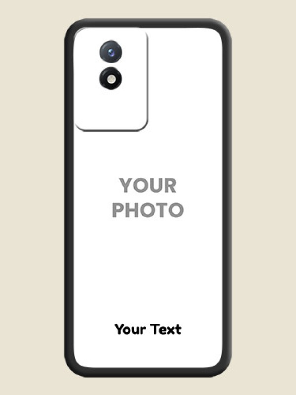 Custom Full Single Pic Upload With Text On Space Black Personalized Soft Matte Phone Covers -Vivo Y02T - alternate view
