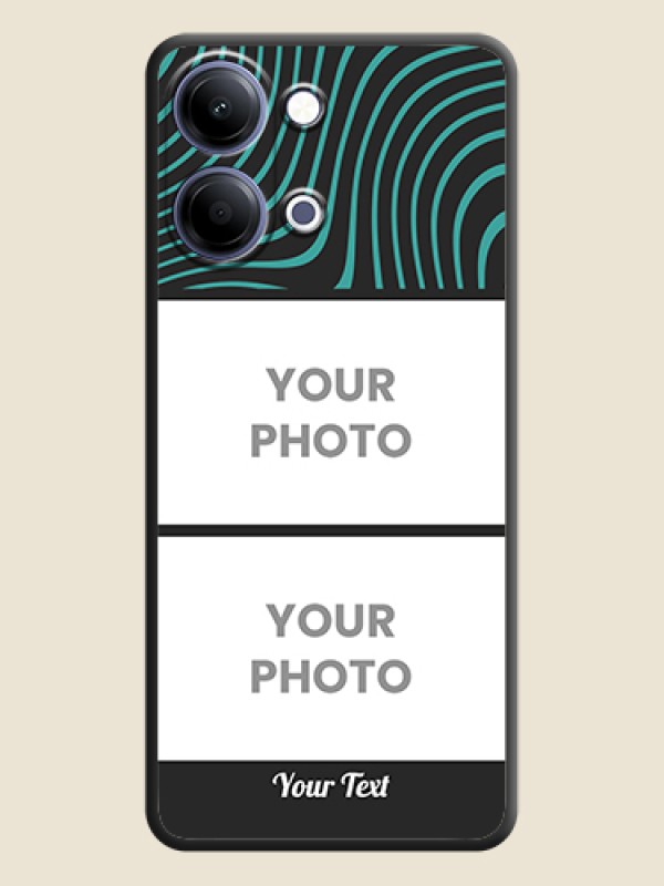 Custom Wave Pattern with 2 Image Holder On Space Black Custom Soft Matte Mobile Back Cover - Vivo Y05 4G - alternate view
