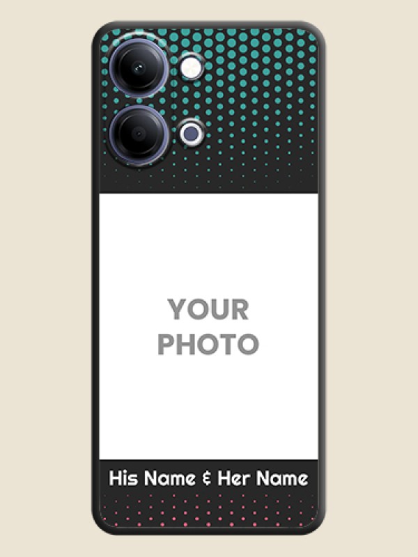 Custom Faded Dots with Grunge Photo Frame and Text On Space Black Custom Soft Matte Mobile Back Cover - Vivo Y05 4G - alternate view