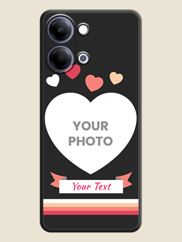 Custom Love Shaped Photo with Colorful Stripes On Space Black Custom Soft Matte Mobile Back Cover - Vivo Y11 5G - alternate view