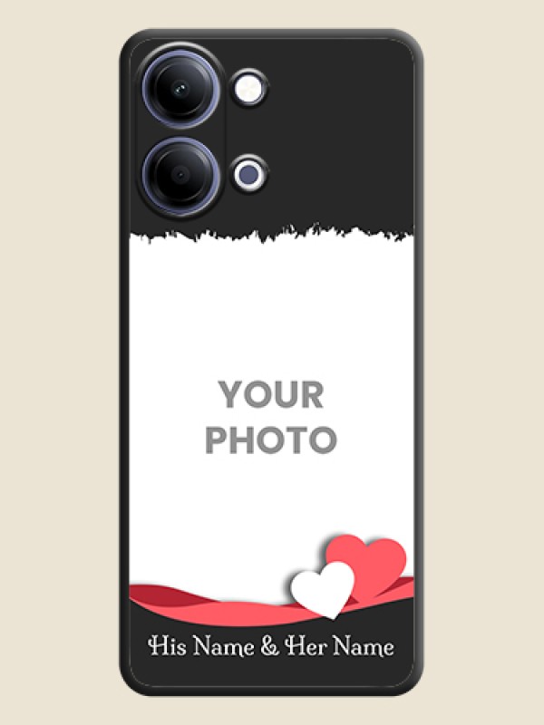 Custom Pin Color Love Shaped Ribbon Design with Text On Space Black Custom Soft Matte Mobile Back Cover - Vivo Y11 5G - alternate view