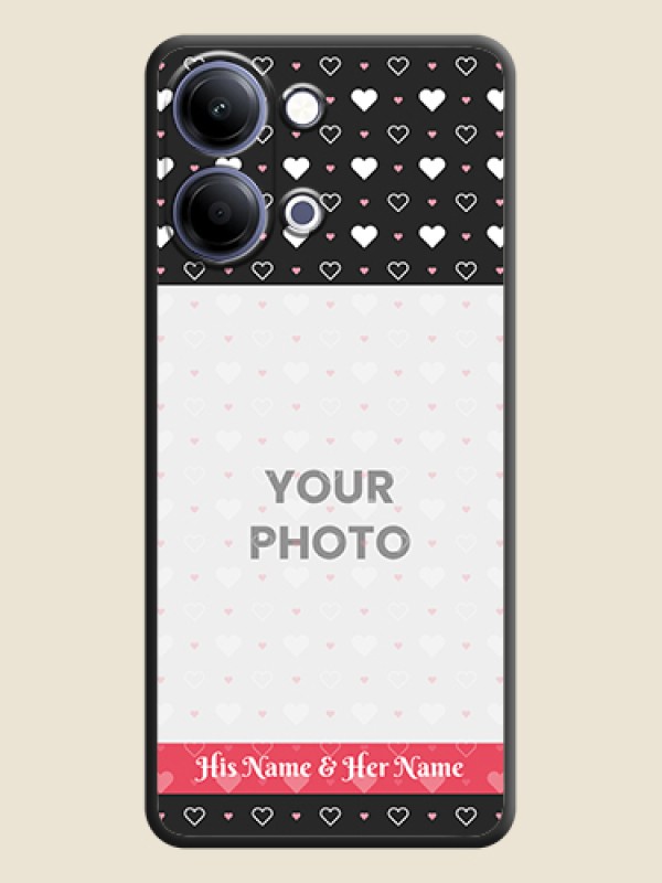 Custom White Color Love Symbols with Text Design on Photo On Space Black Custom Soft Matte Mobile Back Cover - Vivo Y11 5G - alternate view