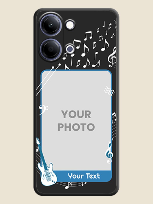 Custom Musical Theme Design with Text on Photo On Space Black Custom Soft Matte Mobile Back Cover - Vivo Y11 5G - alternate view