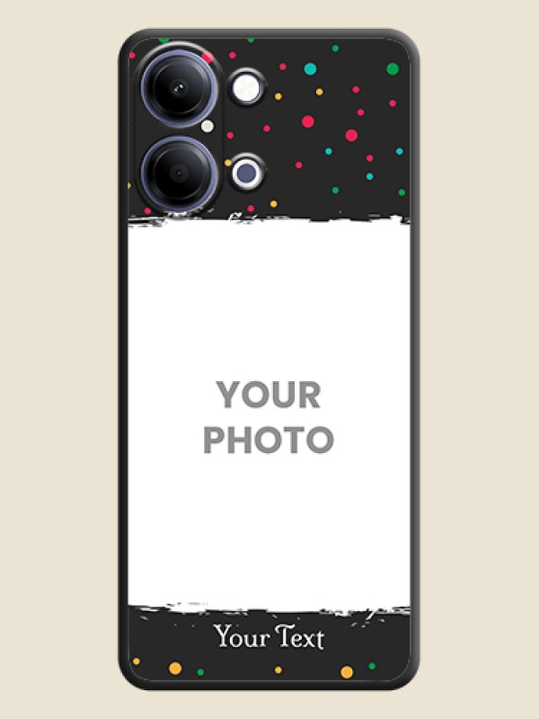 Custom Multicolor Dotted Pattern with Text On Space Black Custom Soft Matte Mobile Back Cover - Vivo Y11 5G - alternate view