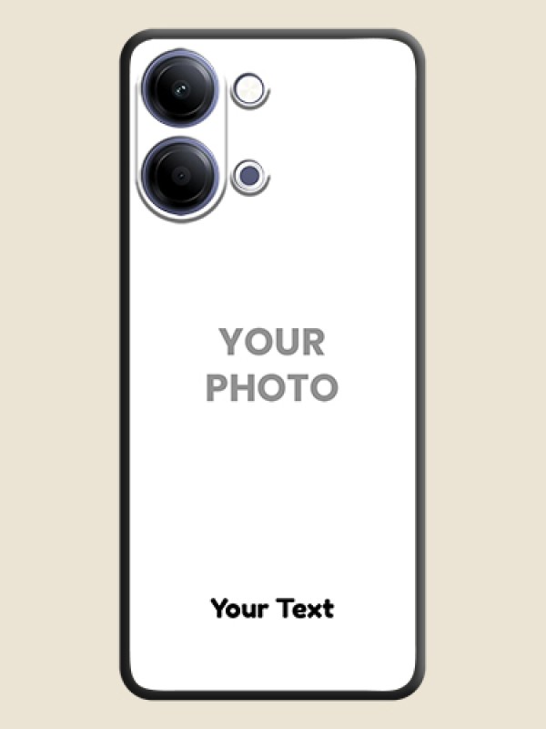 Custom Full Single Pic Upload With Text On Space Black Custom Soft Matte Mobile Back Cover - Vivo Y11 5G - alternate view
